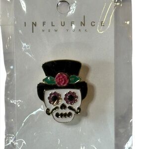 NIP Influence New York “Day of the Dead” Themed Sugar Skull Pin.